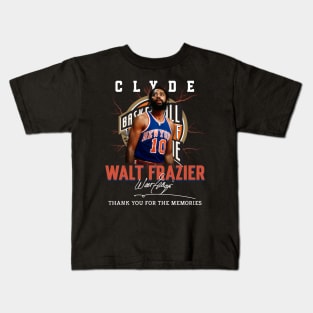 Walt Frazier The Clyde Basketball Legend Signature Vintage Retro 80s 90s Bootleg Rap Style Kids T-Shirt